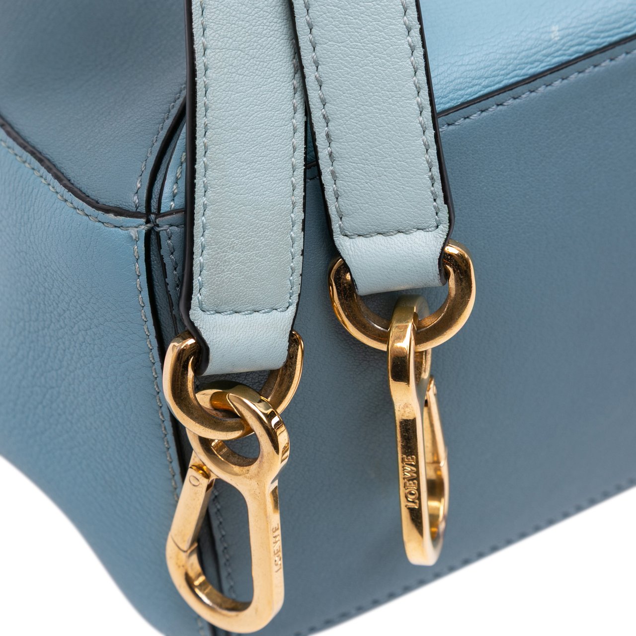 Loewe Small Tricolor Calfskin Puzzle Satchel Blauw