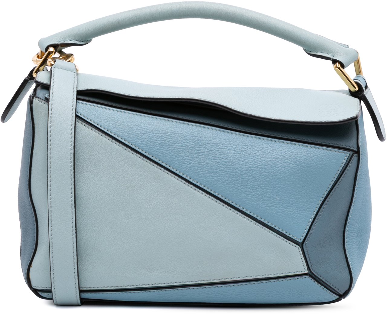 Loewe Small Tricolor Calfskin Puzzle Satchel Blauw