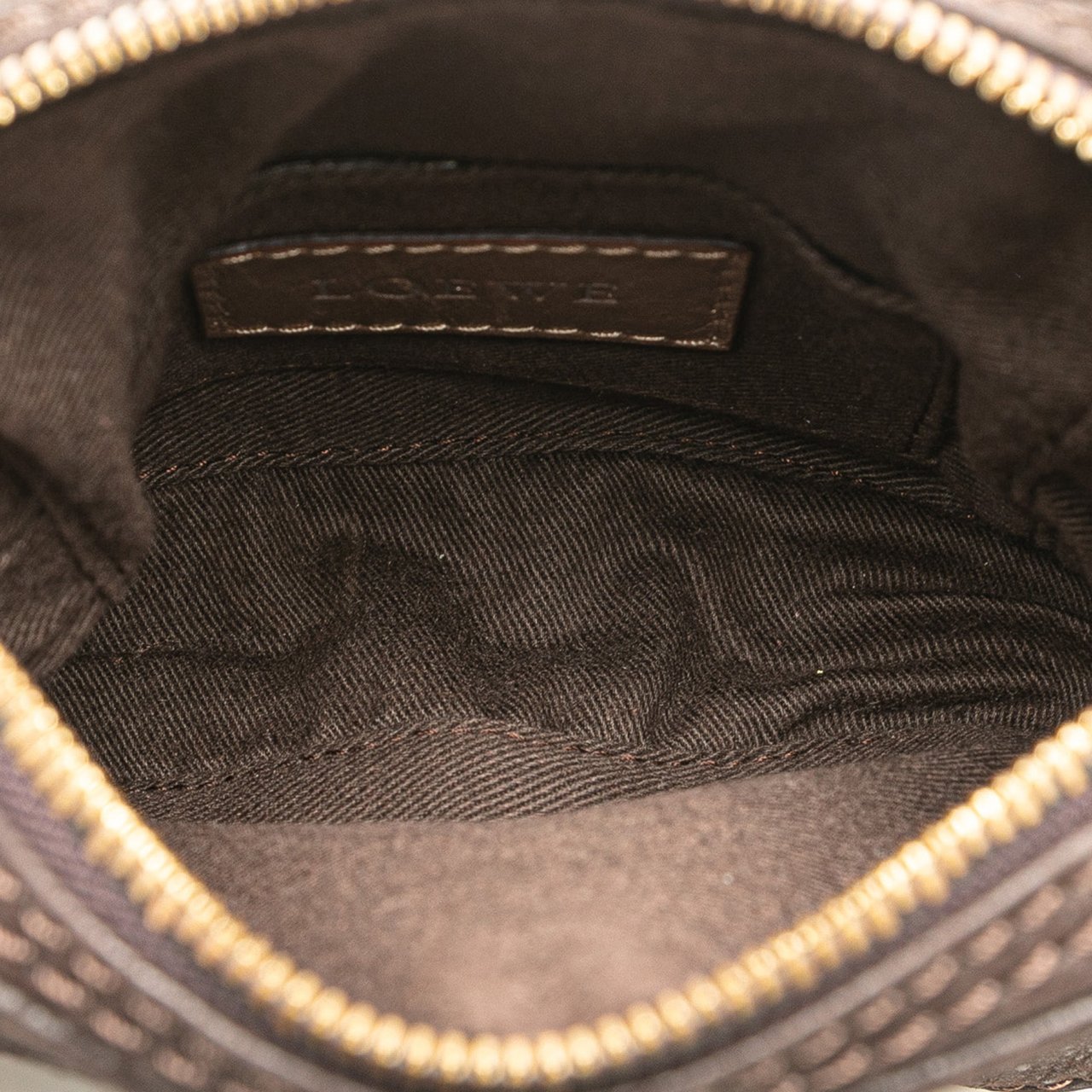 Loewe Mini Anagram Leather Tassel Crossbody Bruin