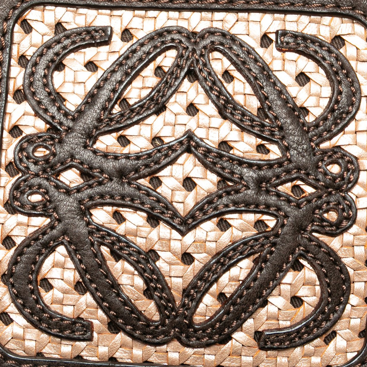 Loewe Mini Anagram Leather Tassel Crossbody Bruin