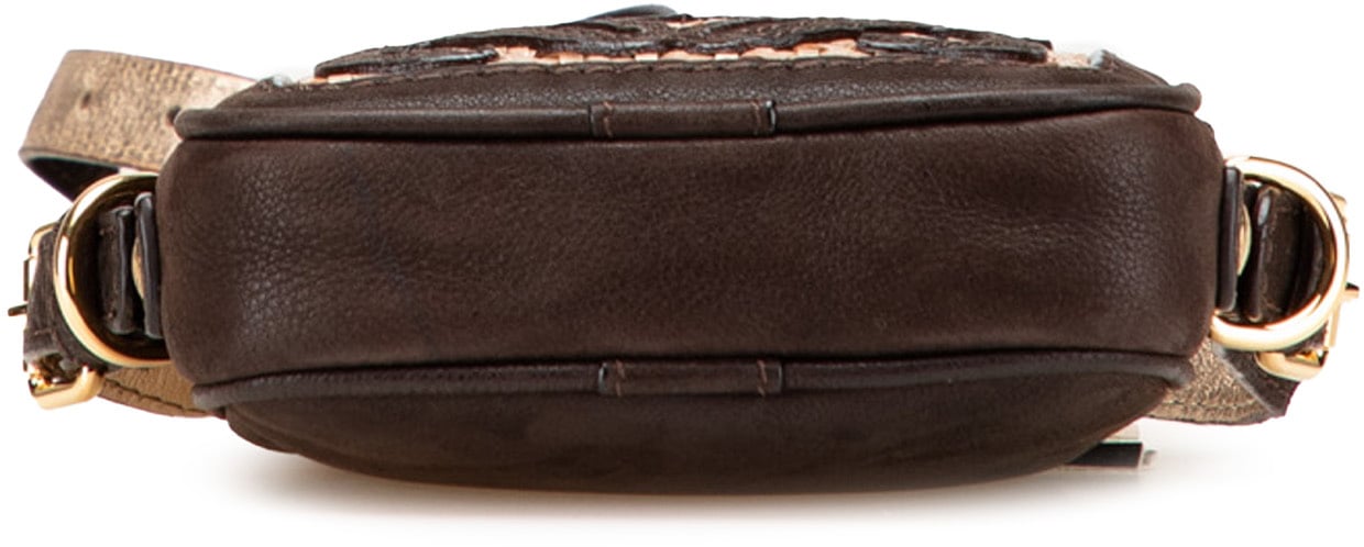 Loewe Mini Anagram Leather Tassel Crossbody Bruin