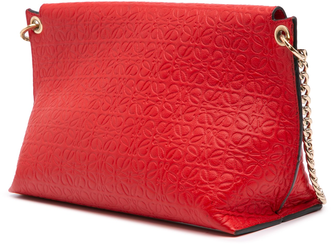 Loewe Leather Repeat Anagram Avenue Crossbody Rood