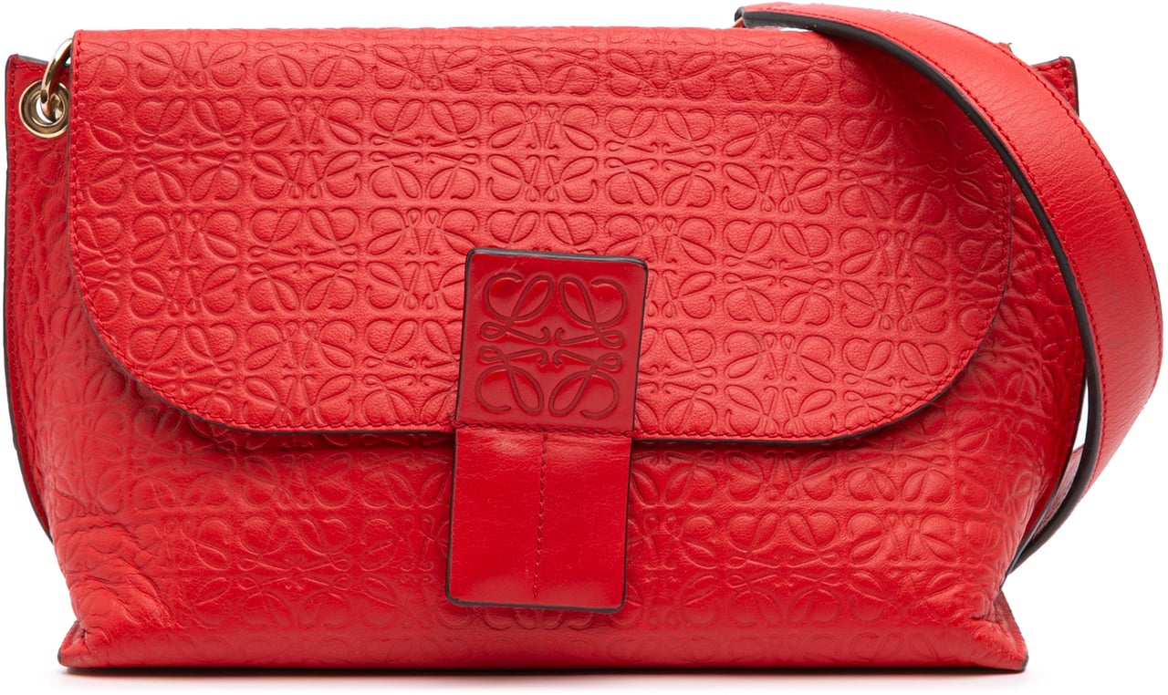 Loewe Leather Repeat Anagram Avenue Crossbody Rood