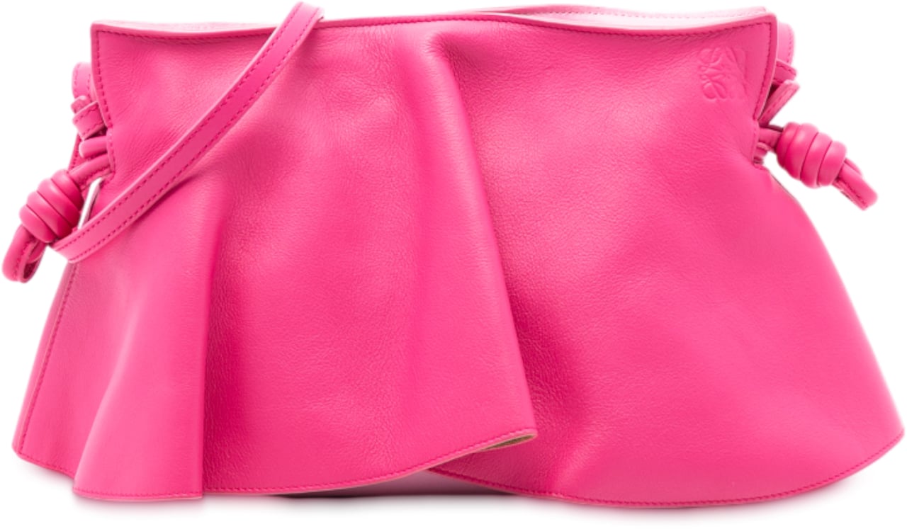 Loewe Paula Ibiza Mini Petal Nappa Flamenco Knot Crossbody Roze