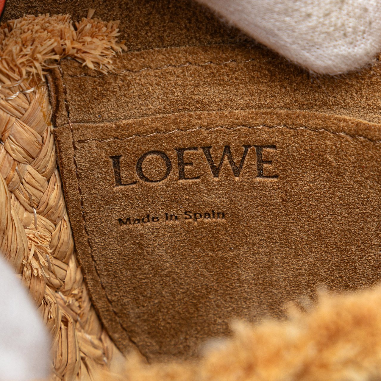 Loewe Mini Raffia Gate Crossbody Bruin