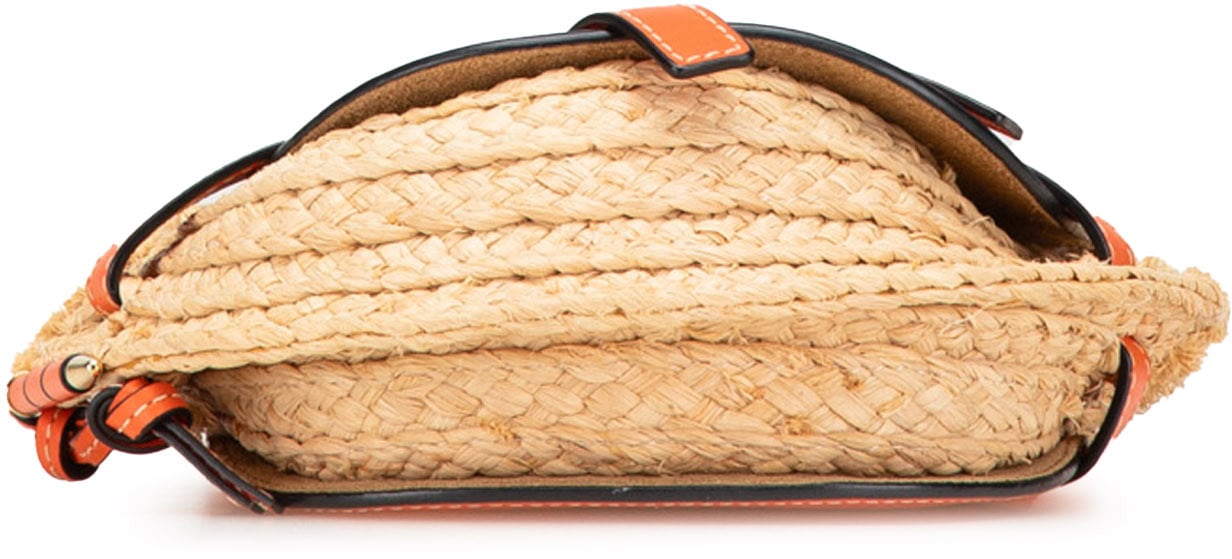 Loewe Mini Raffia Gate Crossbody Bruin