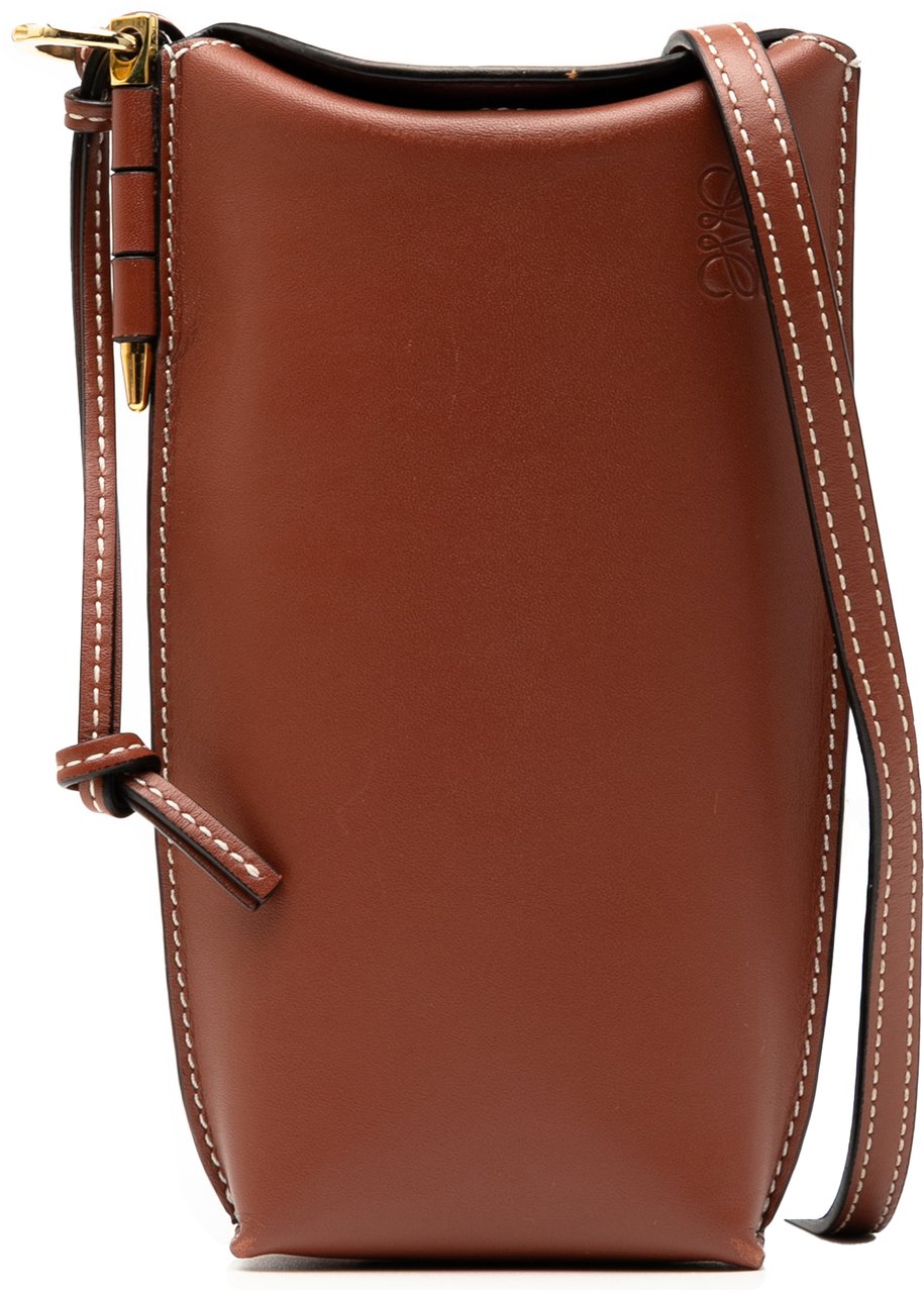Loewe Leather Gate Pocket Crossbody Bruin