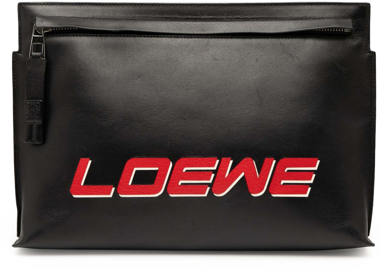Loewe Leather Logo T Pouch Zwart