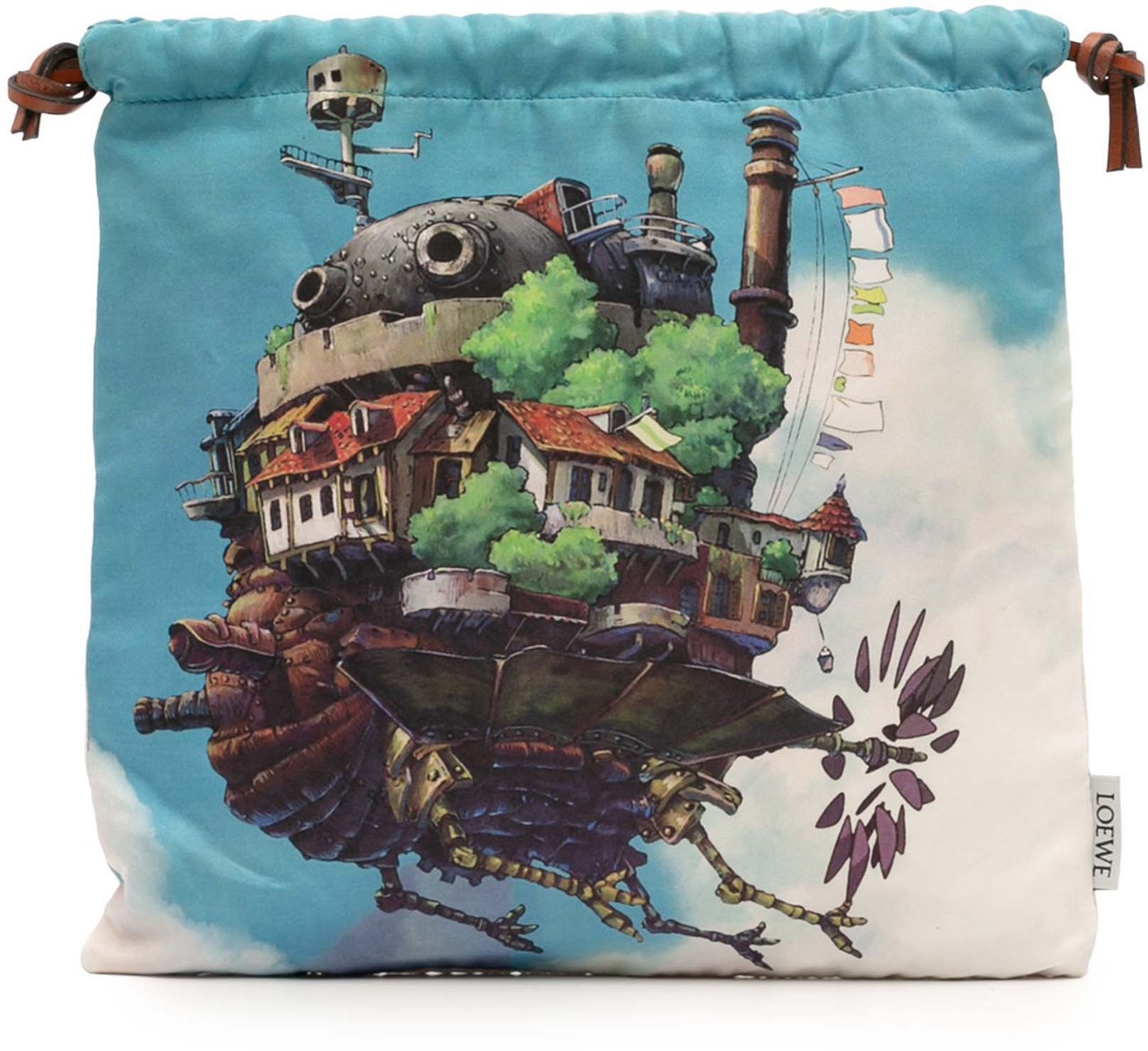Loewe Studio Ghibli Howls Moving Castle Canvas Drawstring Pouch Blauw