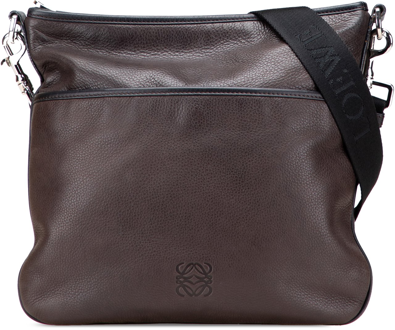 Loewe Anagram Leather Messenger Bag Bruin