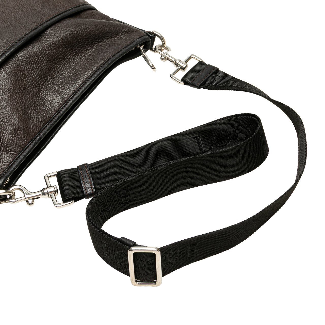 Loewe Anagram Leather Messenger Bag Bruin