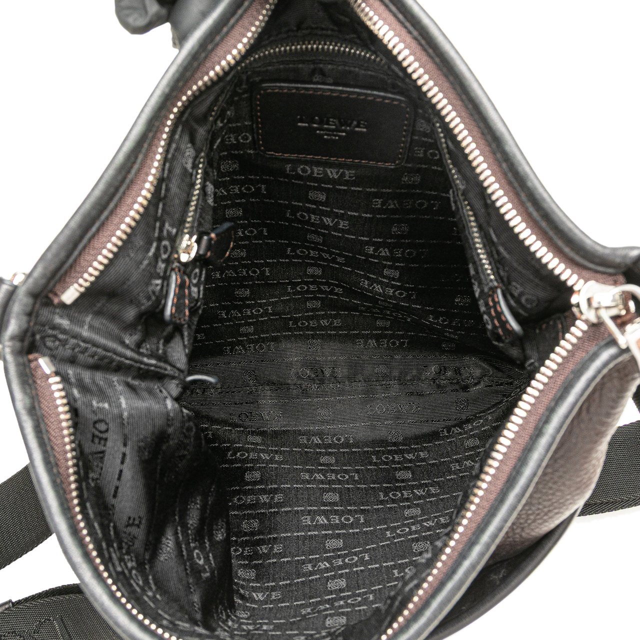 Loewe Anagram Leather Messenger Bag Bruin