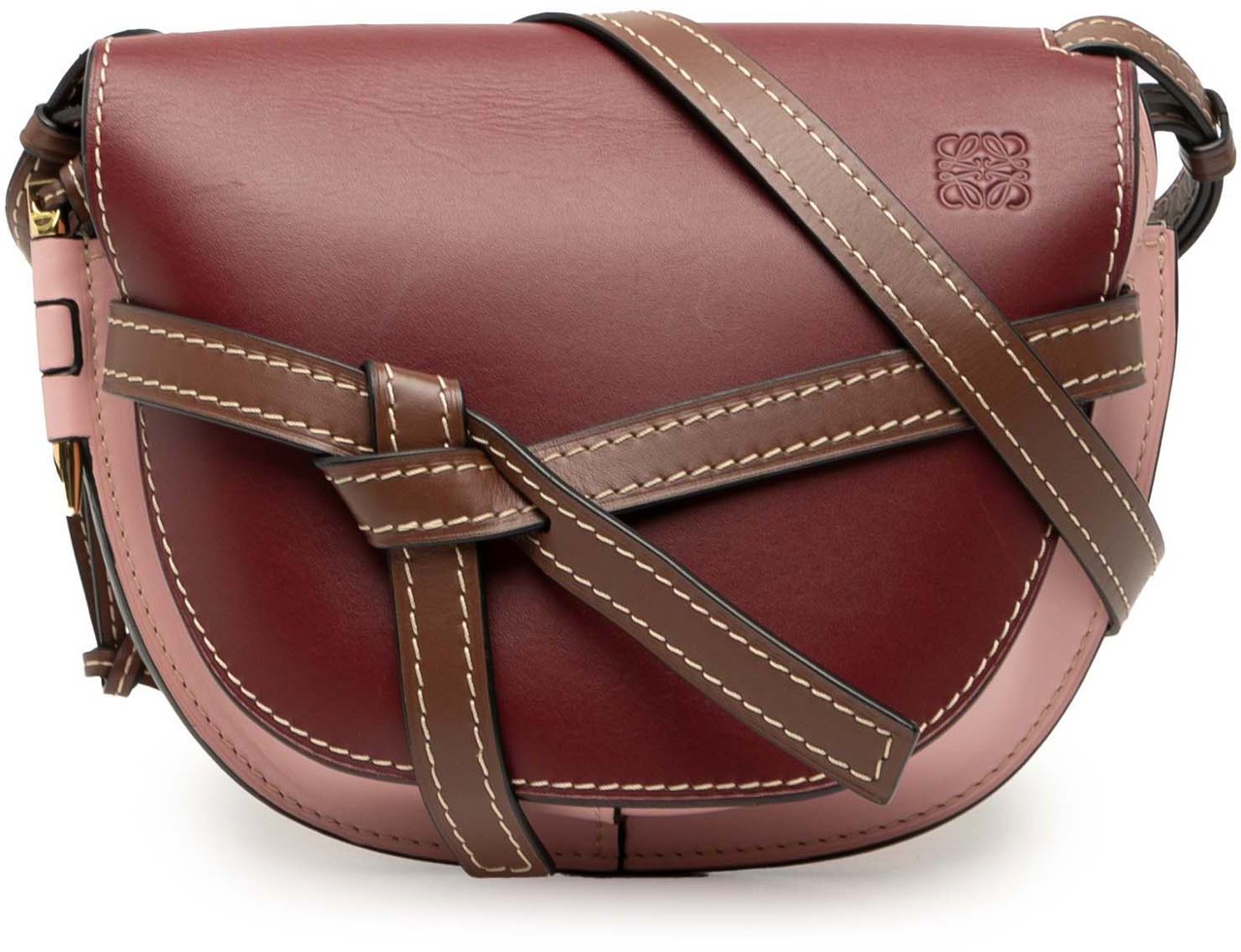 Loewe Small Tricolor Leather Gate Crossbody Rood