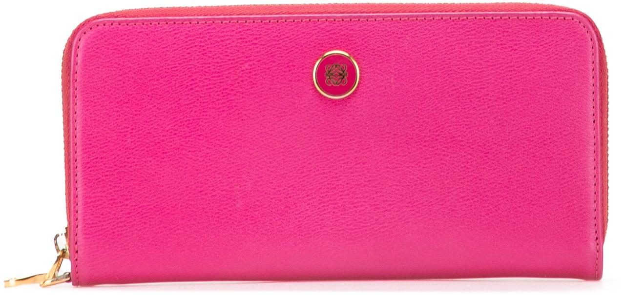 Loewe Anagram Leather Zip Around Wallet Roze