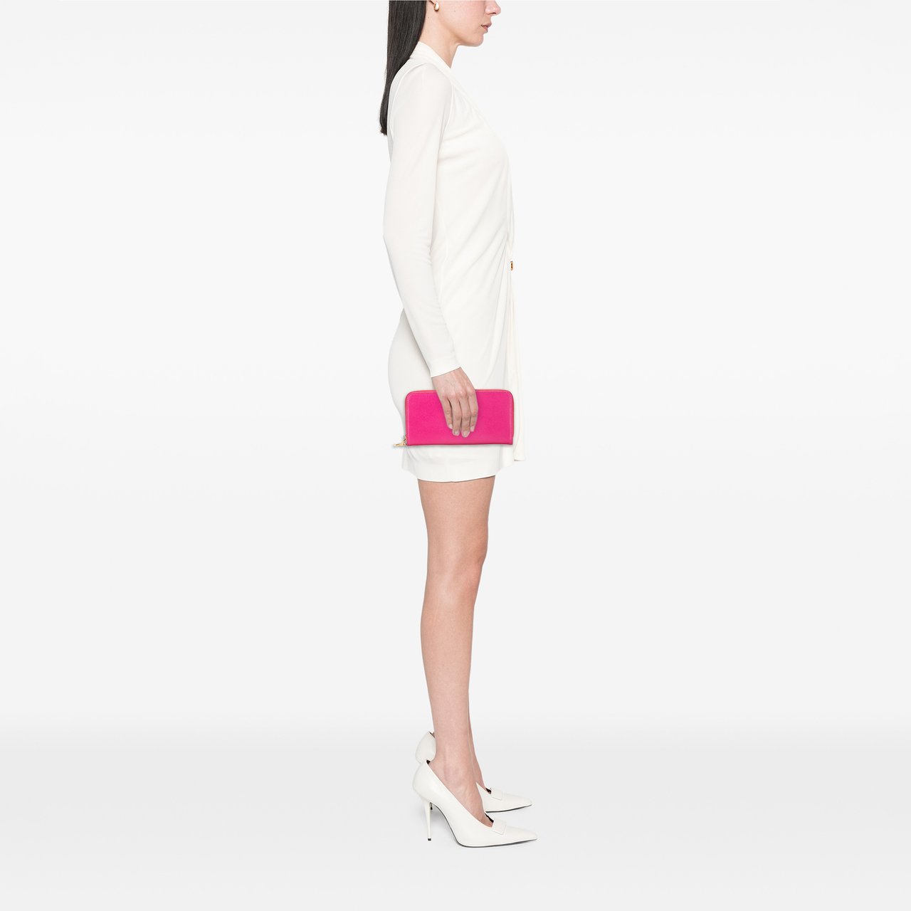 Loewe Anagram Leather Zip Around Wallet Roze