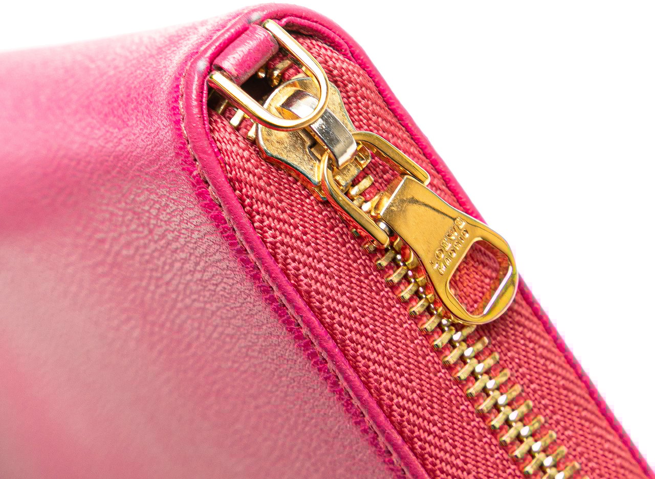 Loewe Anagram Leather Zip Around Wallet Roze