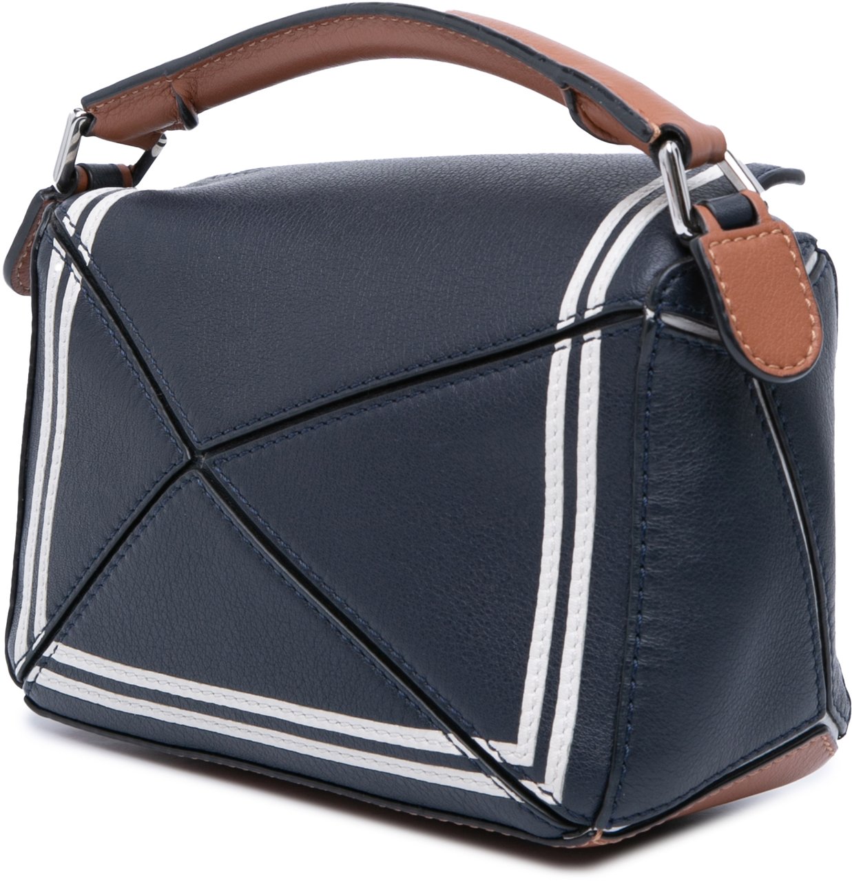 Loewe Mini Tricolor Calfskin Sailor Puzzle Satchel Blauw