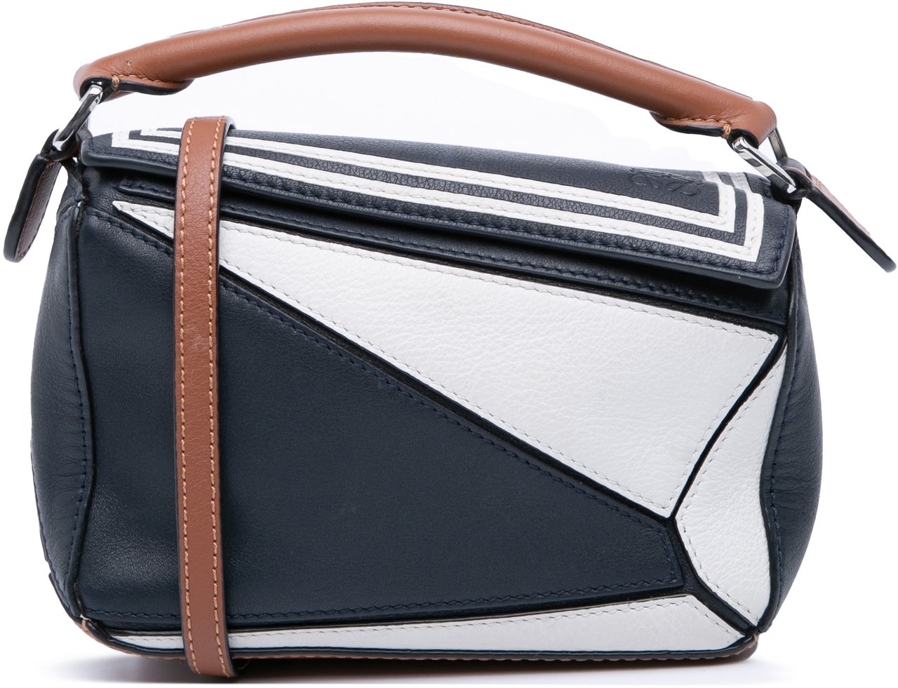 Loewe Mini Tricolor Calfskin Sailor Puzzle Satchel Blauw