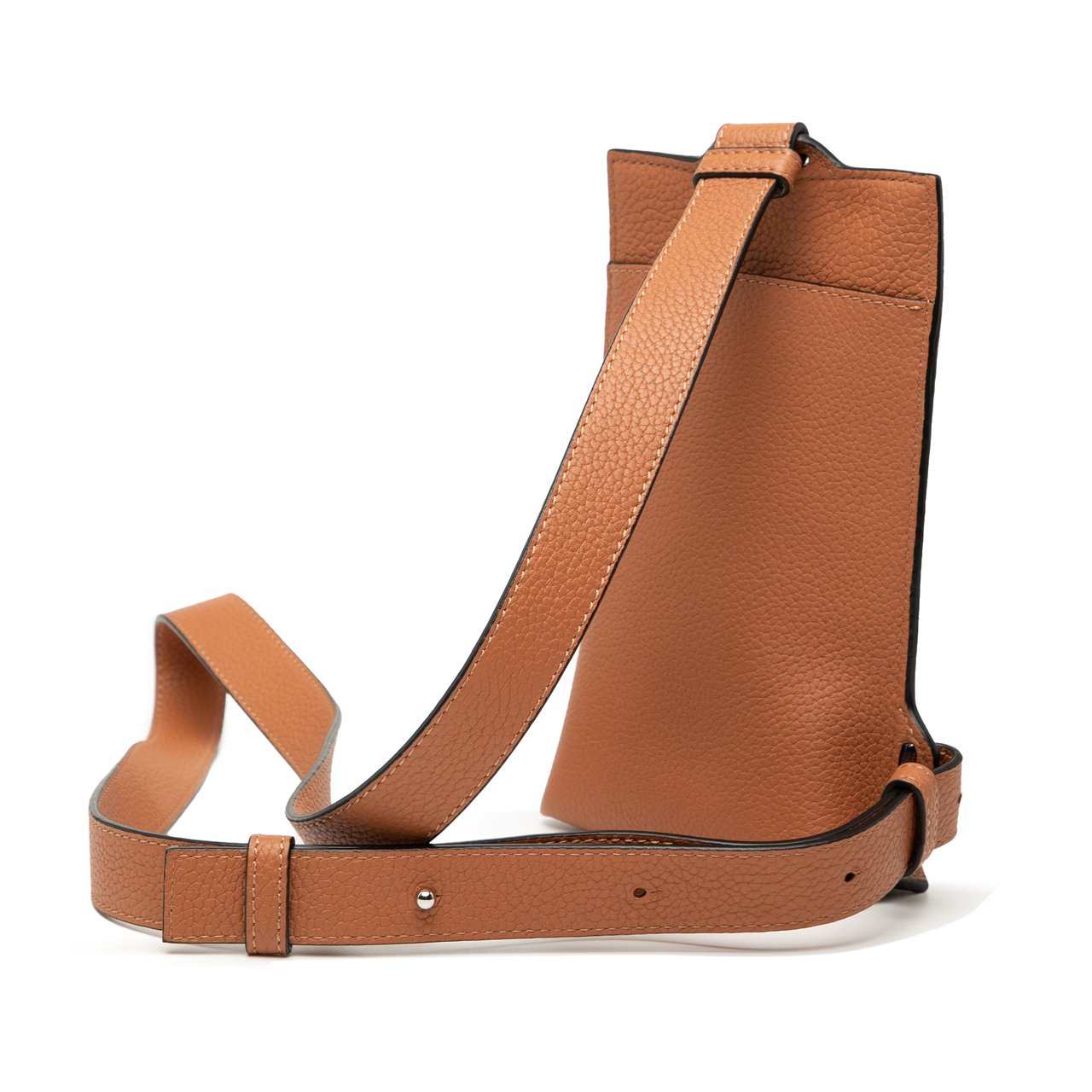 Loewe Soft Grained Calfskin Vertical T Pocket Crossbody Bruin