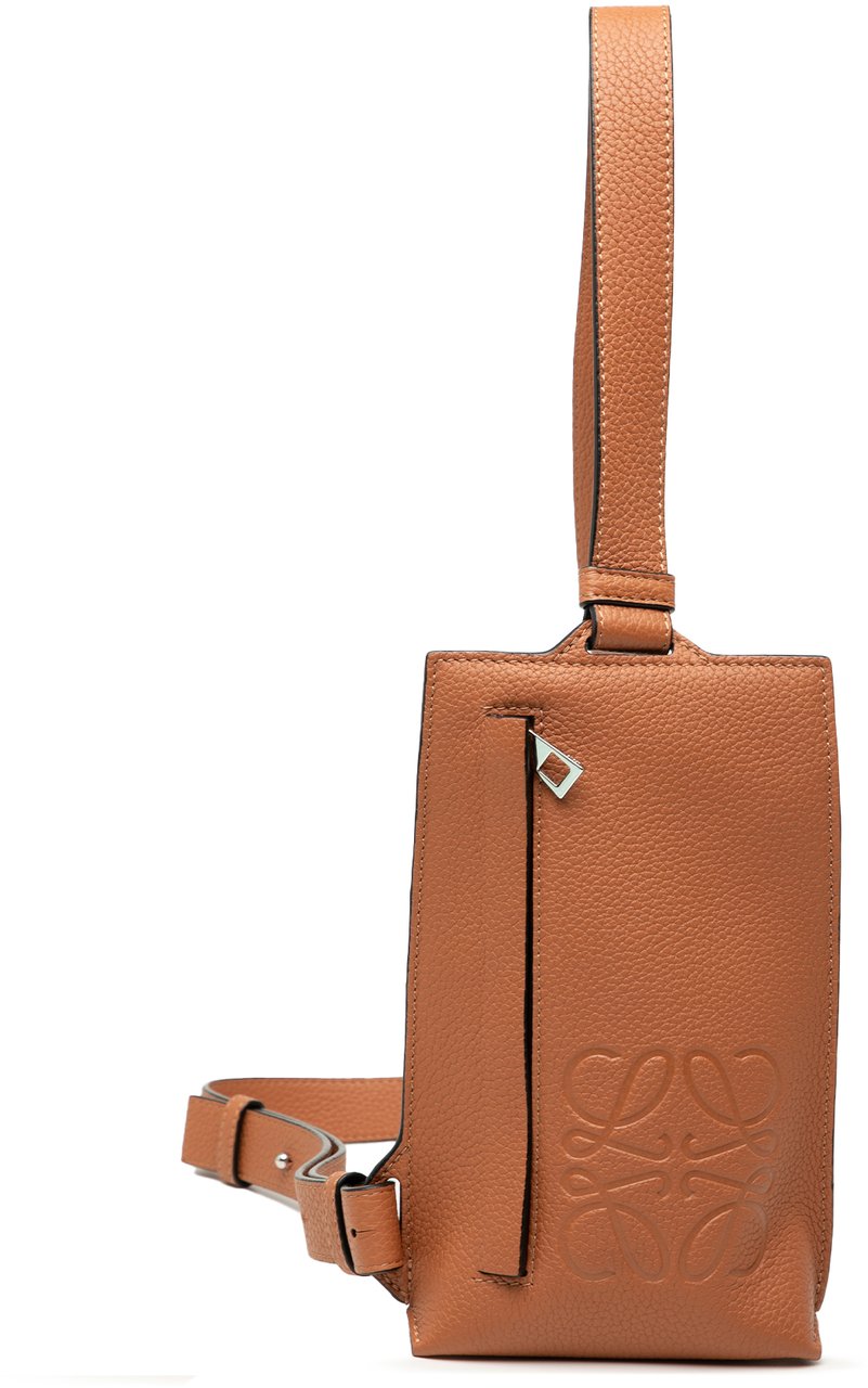 Loewe Soft Grained Calfskin Vertical T Pocket Crossbody Bruin
