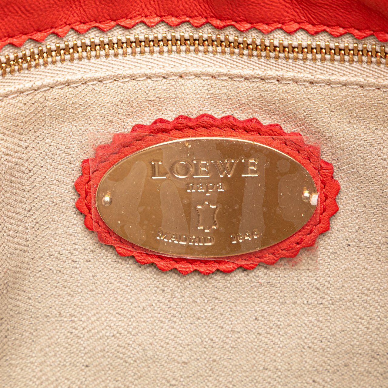 Loewe Embossed Leather Flamenco Tassel Crossbody Rood