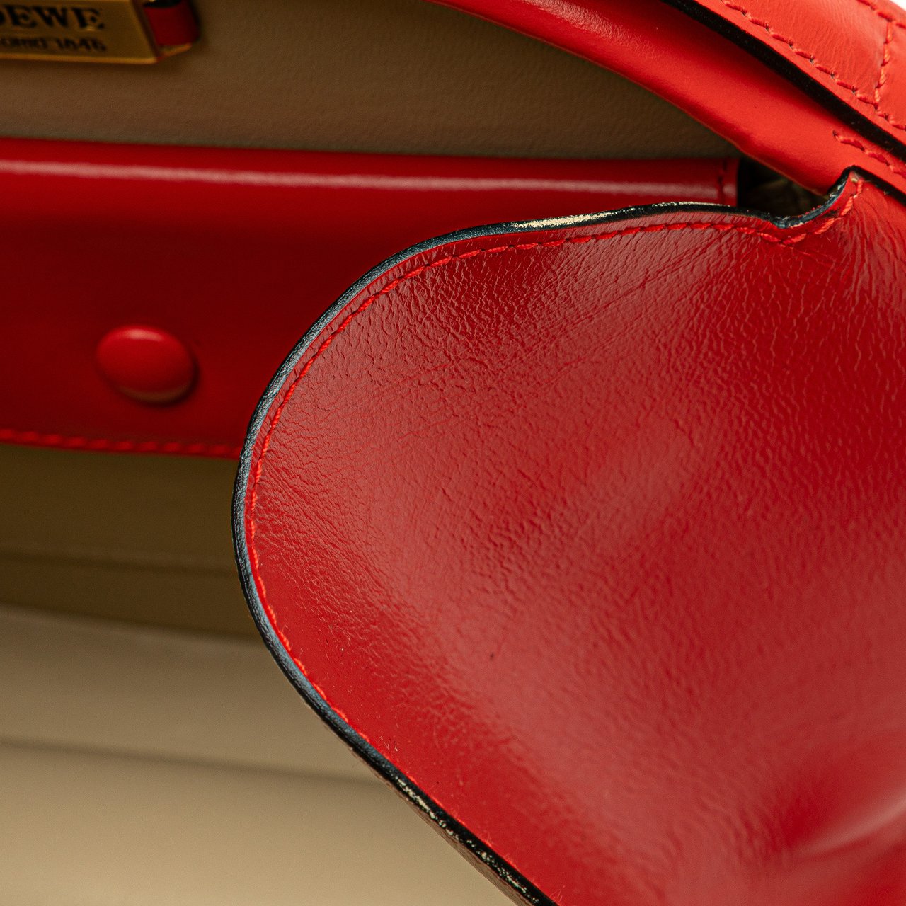 Loewe Anagram Leather Round Handbag Rood