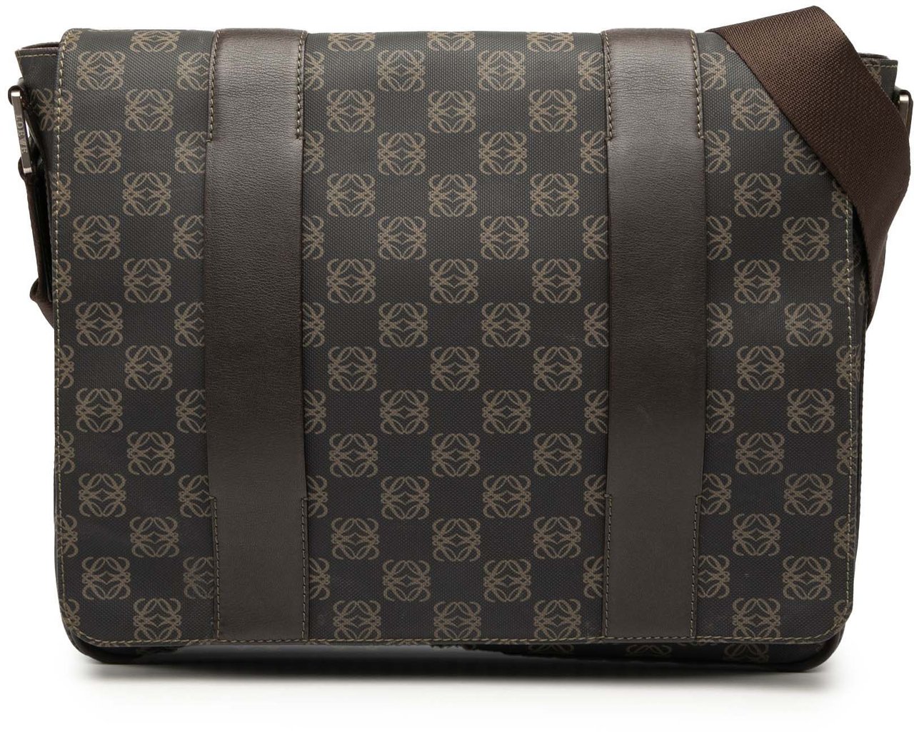 Loewe Anagram Coated Canvas Flap Crossbody Bruin