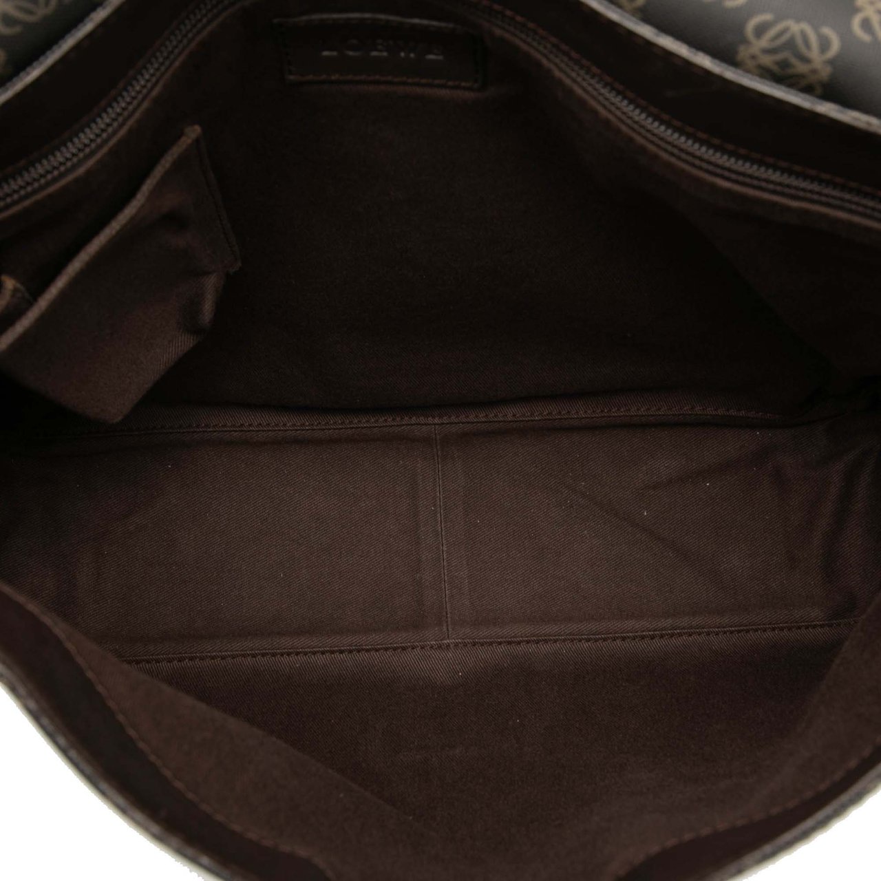 Loewe Anagram Coated Canvas Flap Crossbody Bruin