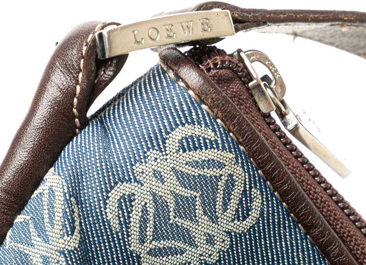 Loewe Anagram Denim Crossbody Blauw