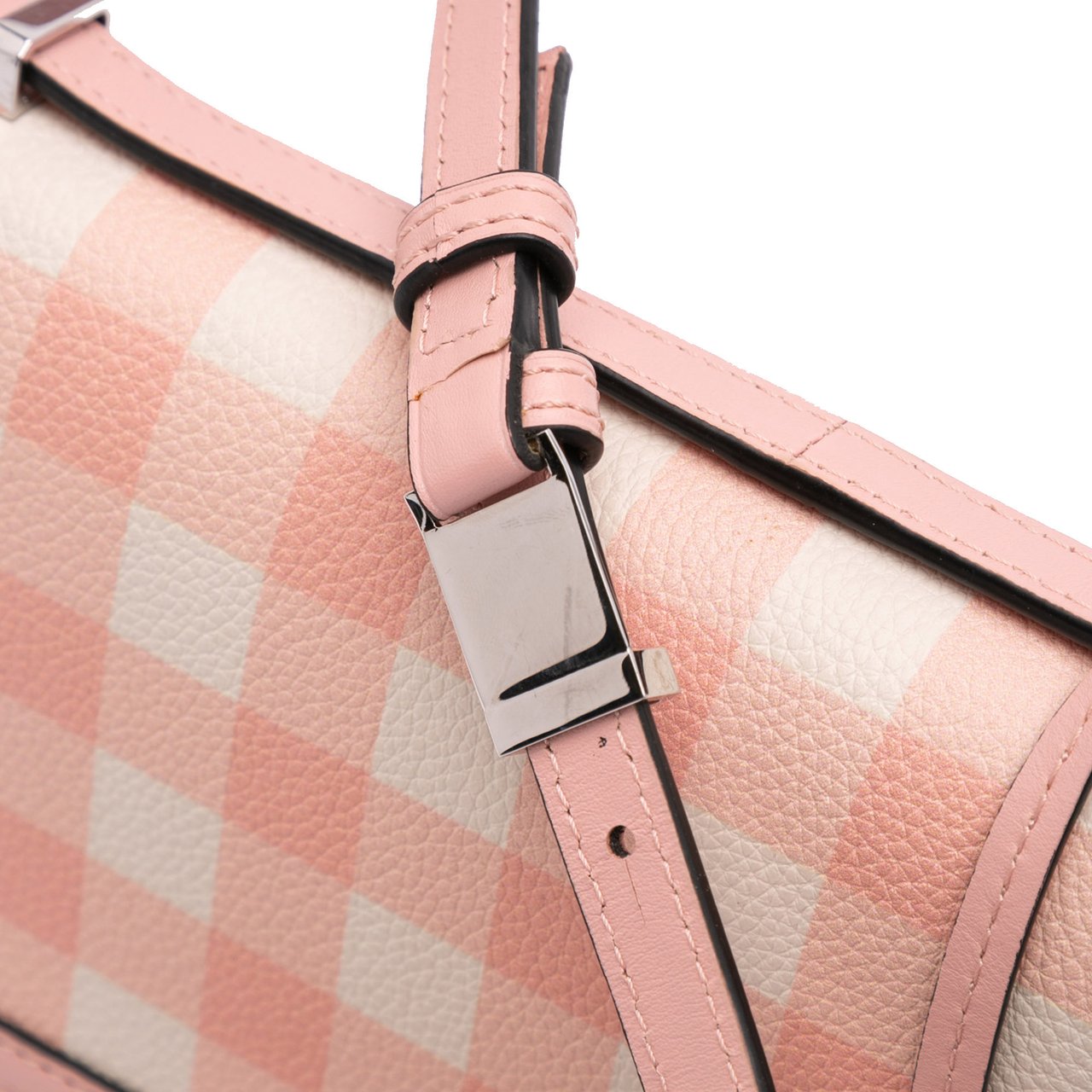 Loewe Small Leather Gingham Barcelona Crossbody Roze