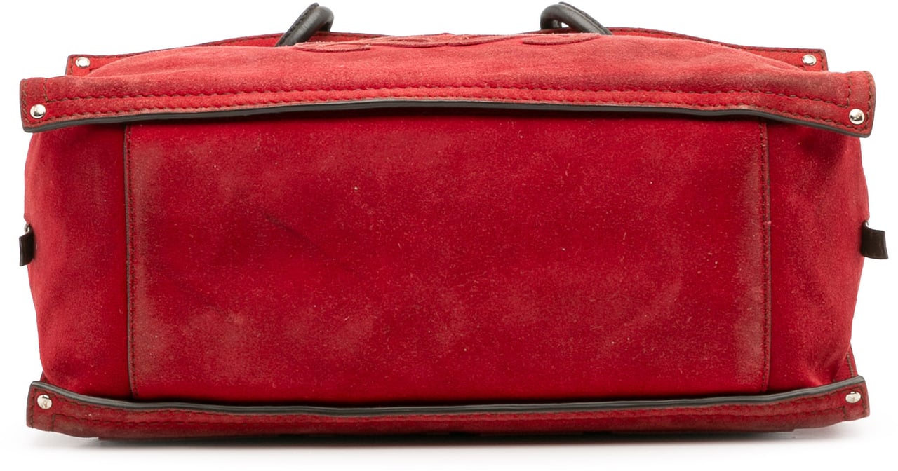 Loewe Anagram Suede Shoulder Bag Rood