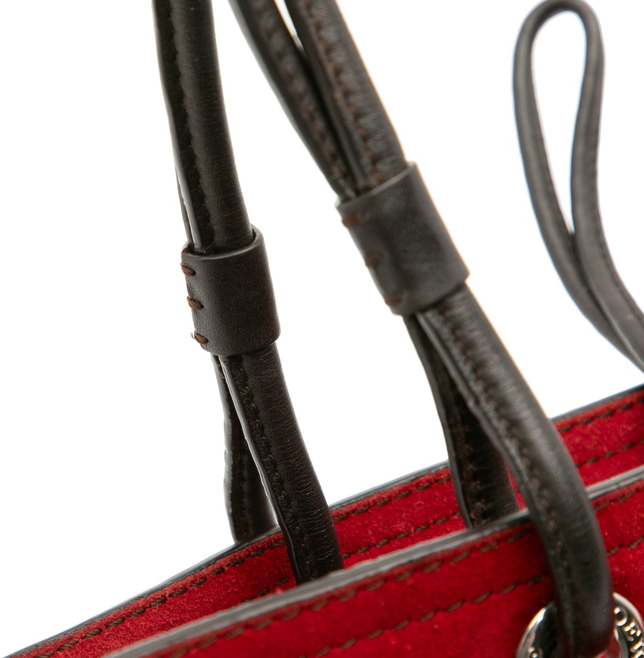 Loewe Anagram Suede Shoulder Bag Rood