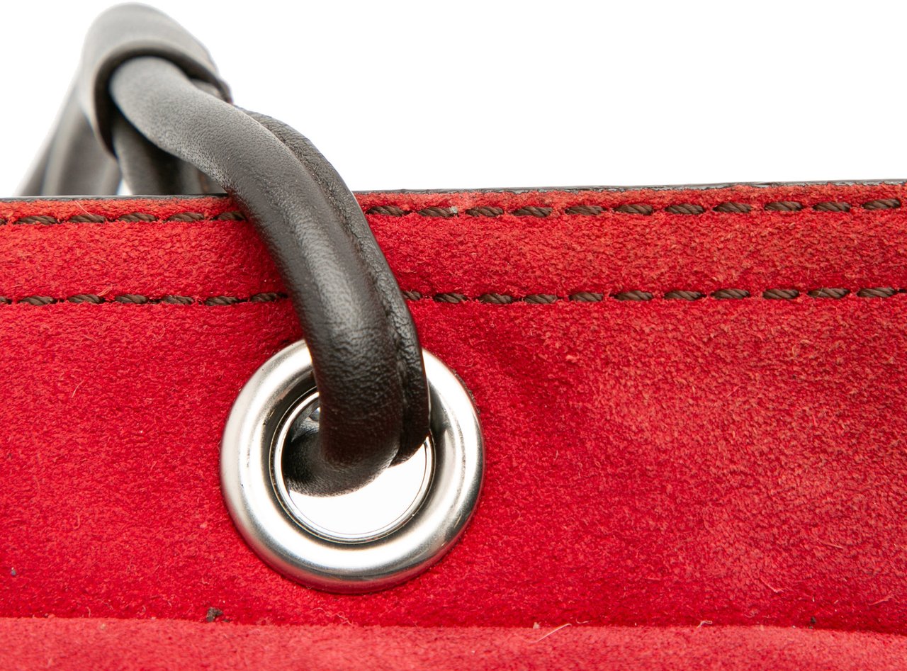 Loewe Anagram Suede Shoulder Bag Rood