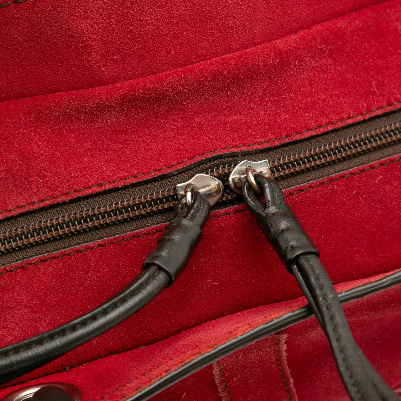 Loewe Anagram Suede Shoulder Bag Rood