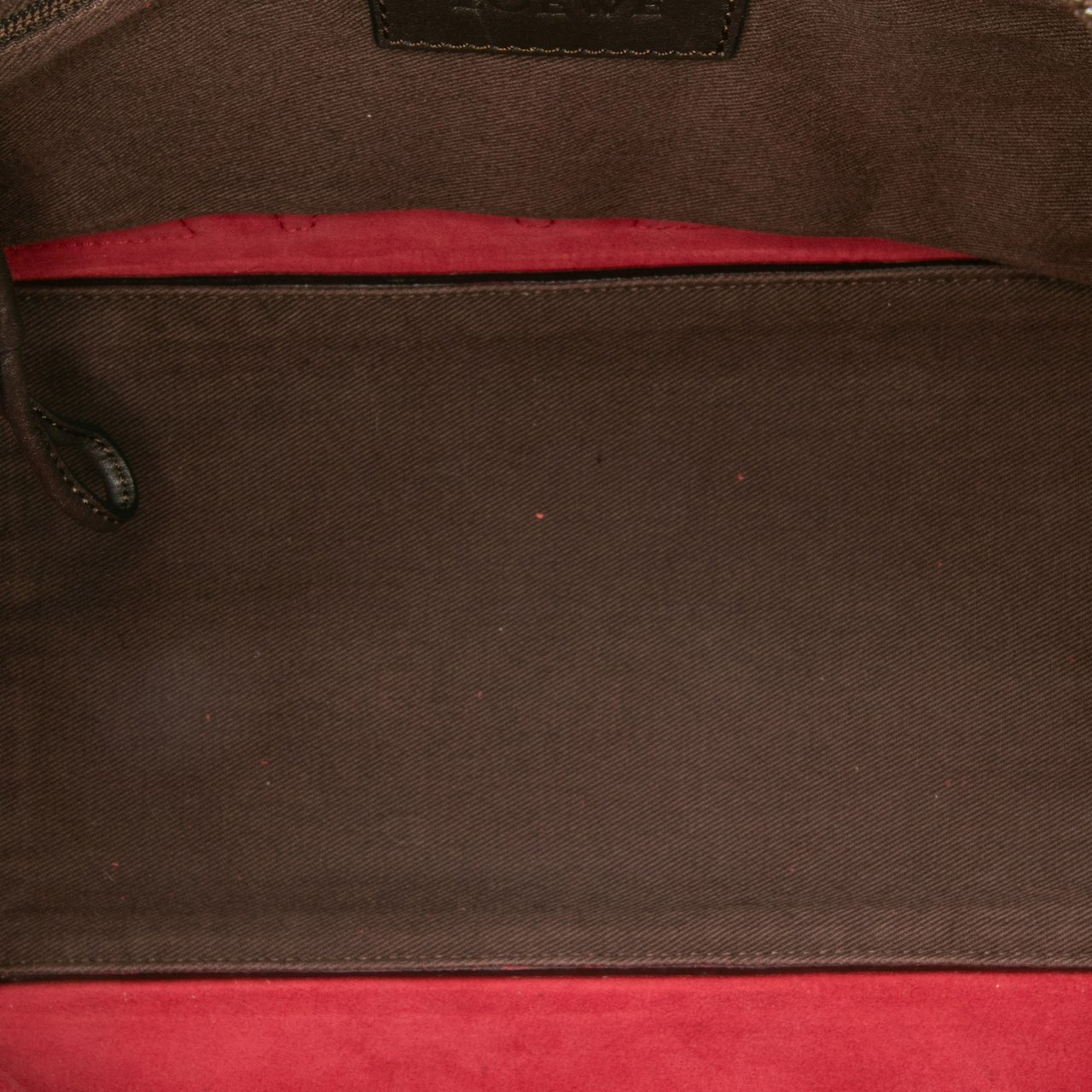 Loewe Anagram Suede Shoulder Bag Rood