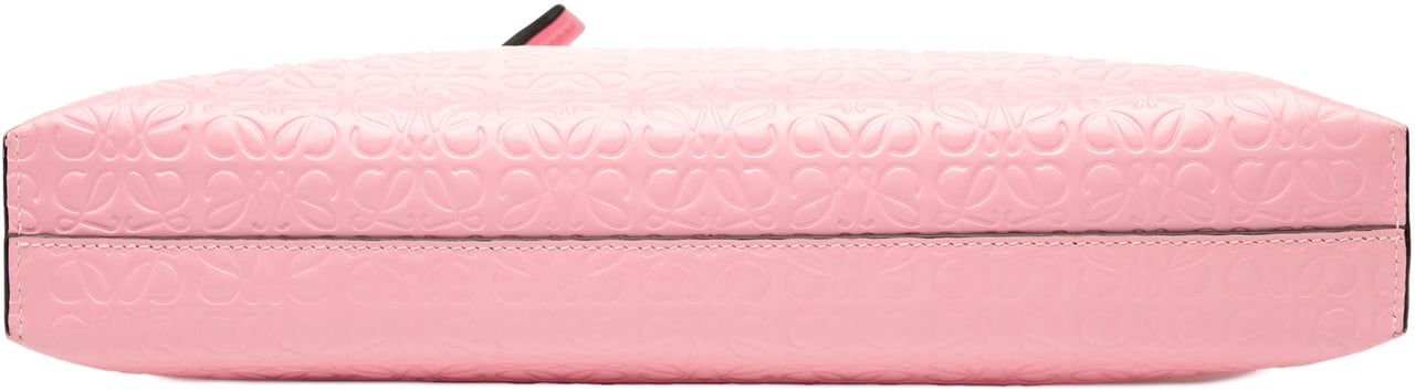 Loewe Embossed Leather Anagram Repeat T Clutch Roze