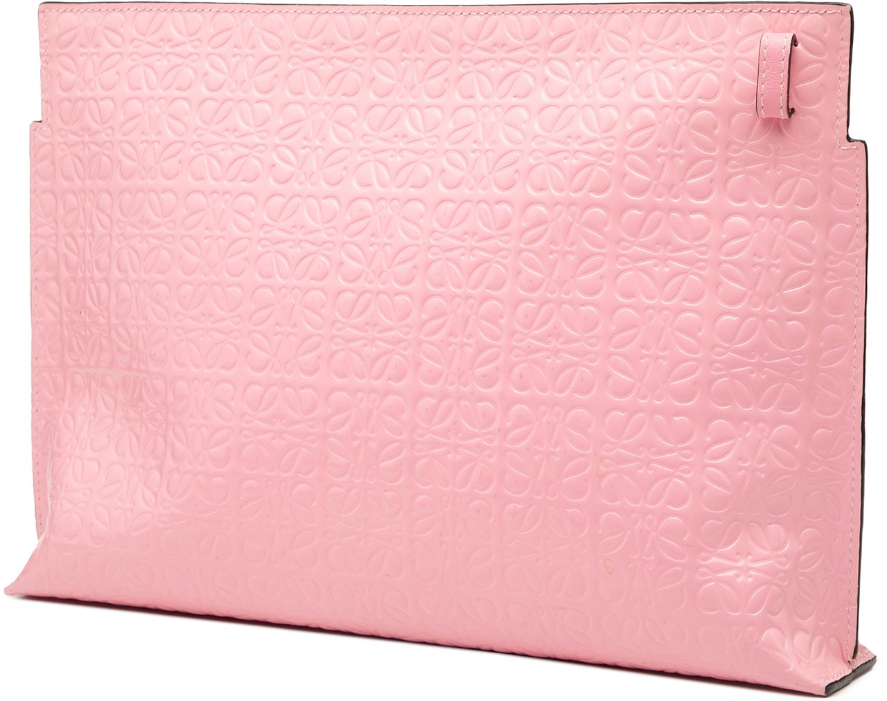 Loewe Embossed Leather Anagram Repeat T Clutch Roze