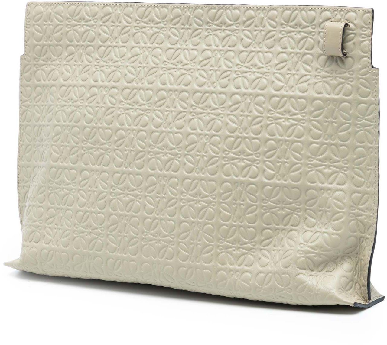 Loewe Embossed Leather Anagram Repeat T Clutch Bruin