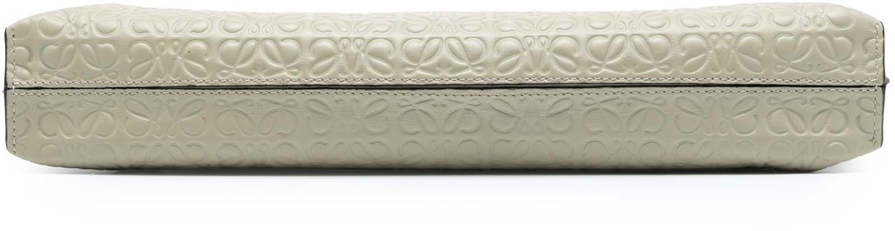 Loewe Embossed Leather Anagram Repeat T Clutch Bruin