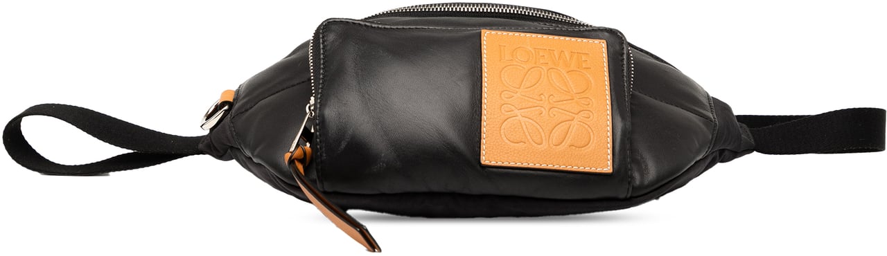 Loewe Leather Puffy Bumbag Belt Bag Zwart