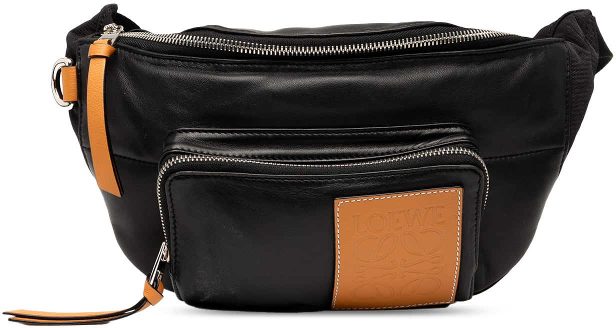Loewe Leather Puffy Bumbag Belt Bag Zwart