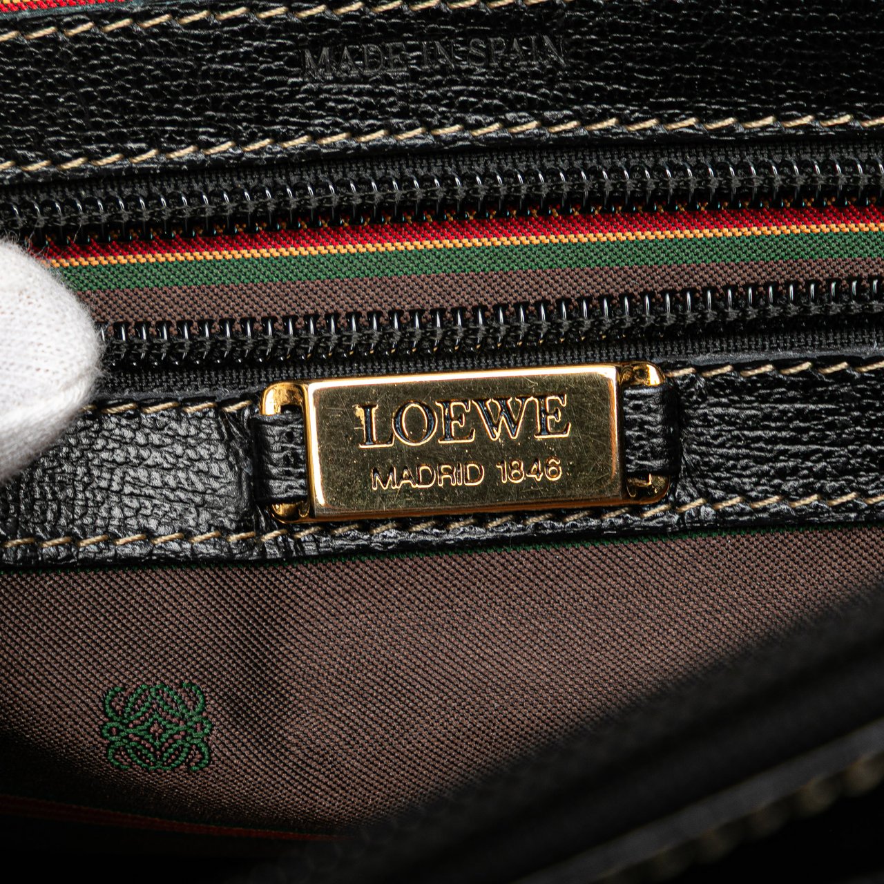 Loewe Leather Velazquez Twist Crossbody Bruin