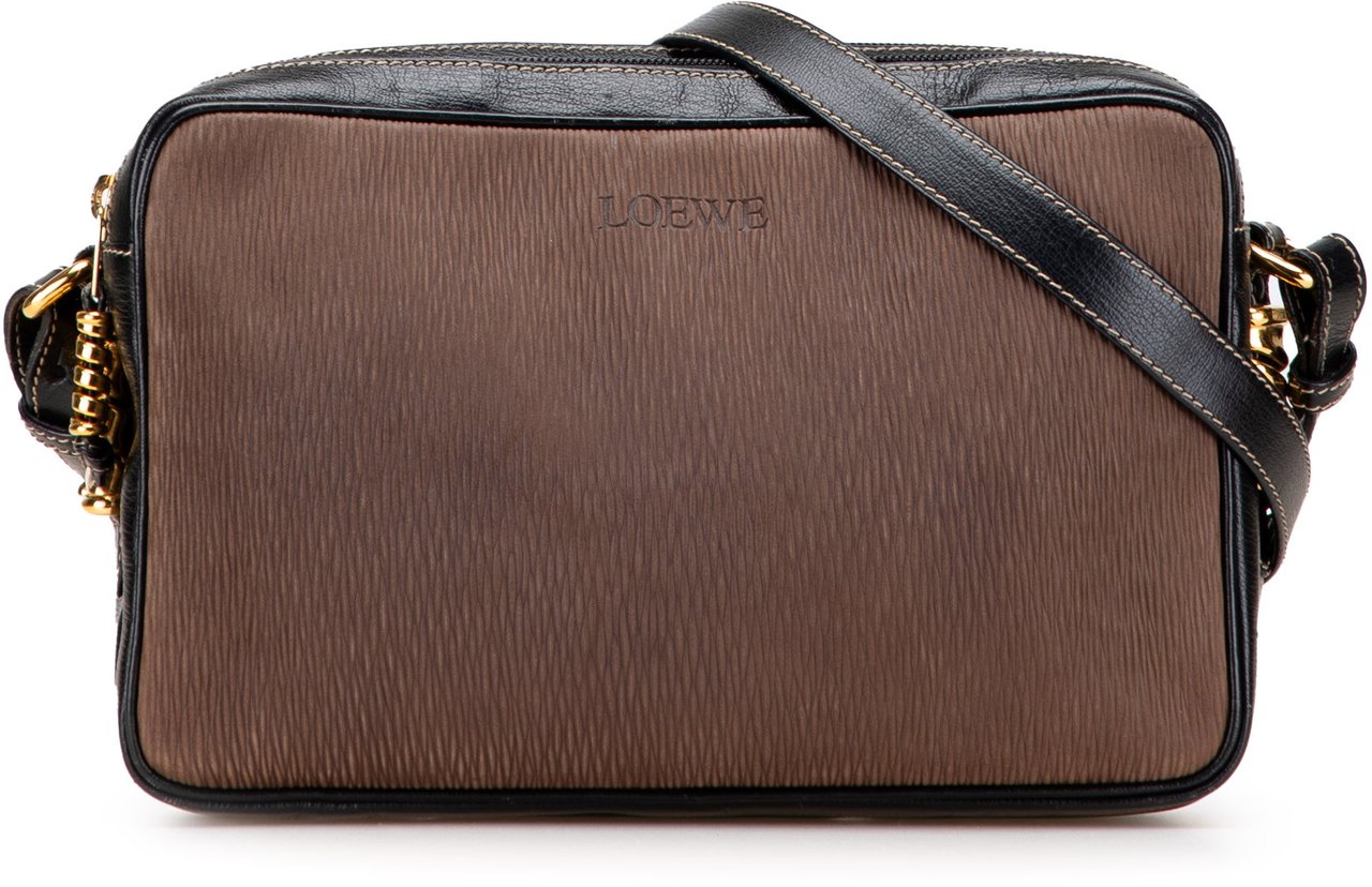 Loewe Leather Velazquez Twist Crossbody Bruin