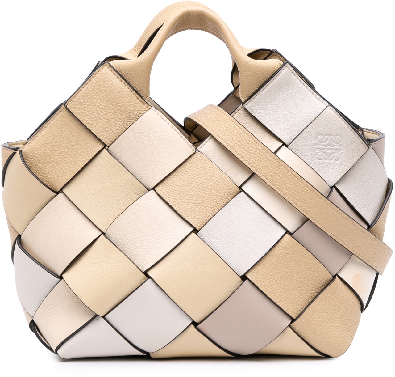 Loewe Small Woven Leather Surplus Basket Bag Bruin