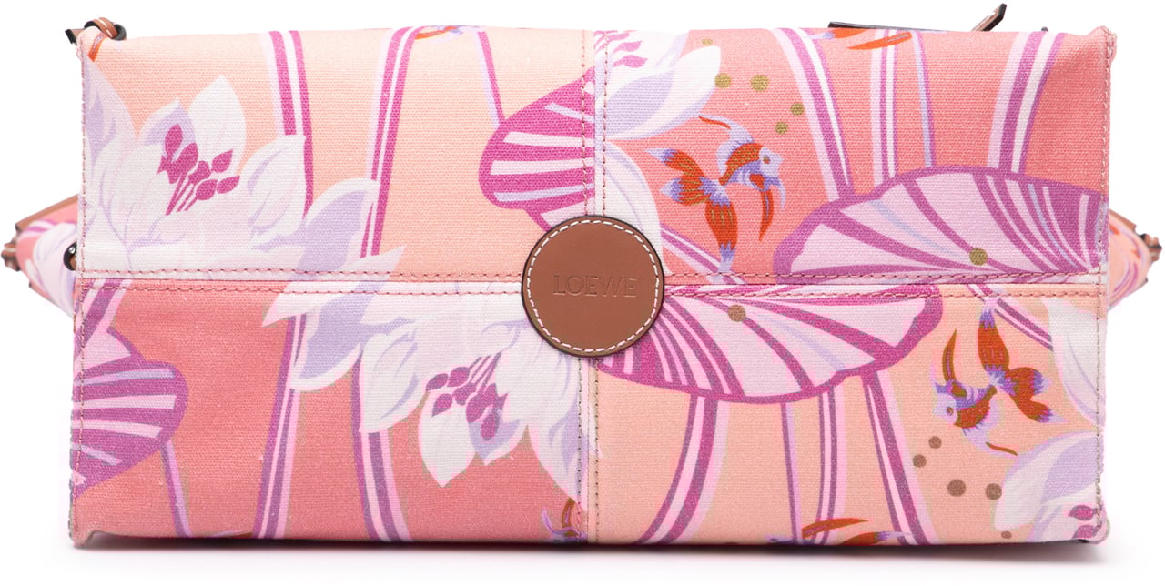 Loewe Paulas Ibiza Small Canvas Waterlily Print Cushion Tote Roze
