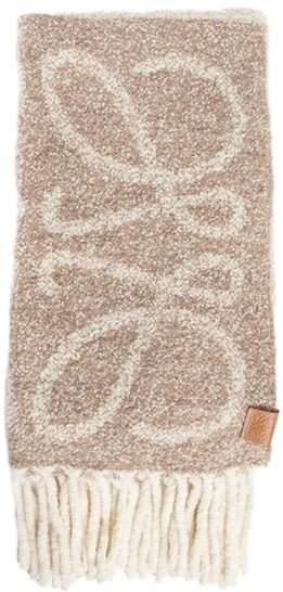Loewe 47X182 ANAGRAM SCARF BEIGE/WHITE Beige