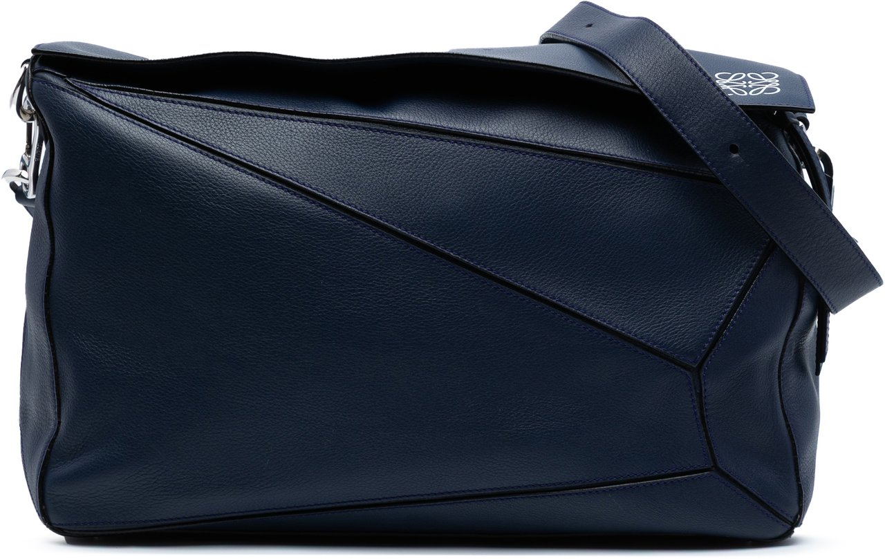 Loewe Large Calfskin Puzzle Satchel Blauw