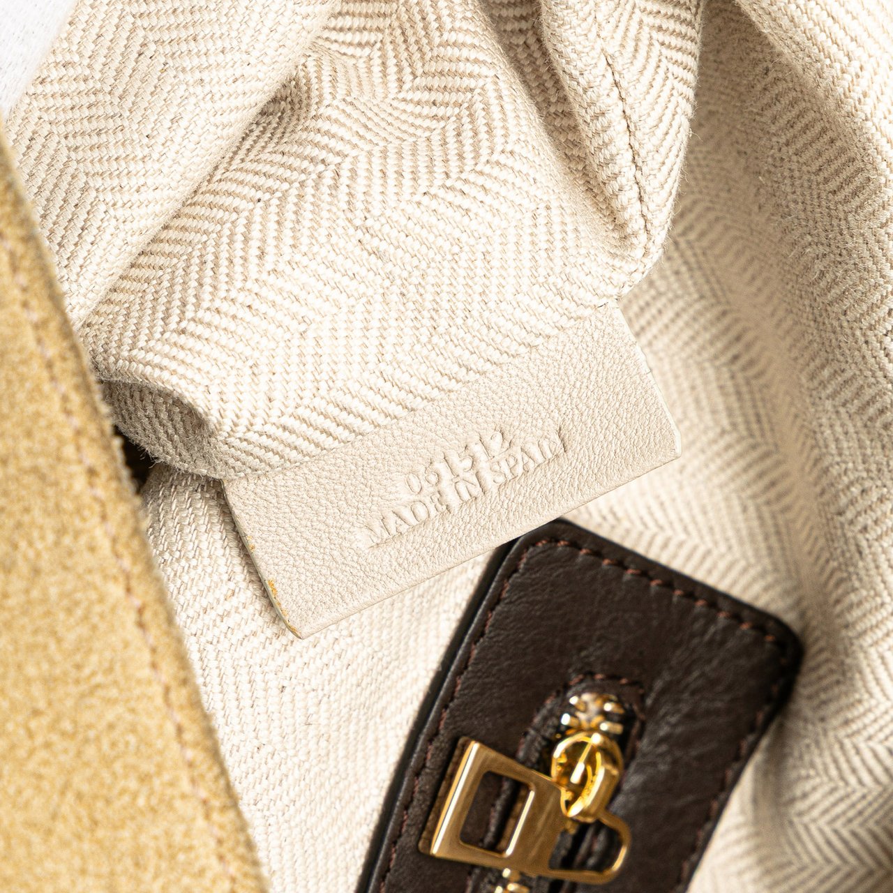 Loewe Small Suede Flamenco Knot Hobo Bruin