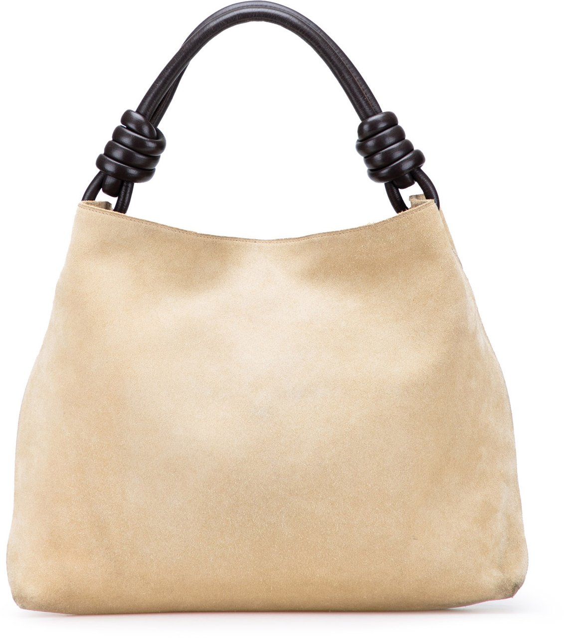 Loewe Small Suede Flamenco Knot Hobo Bruin