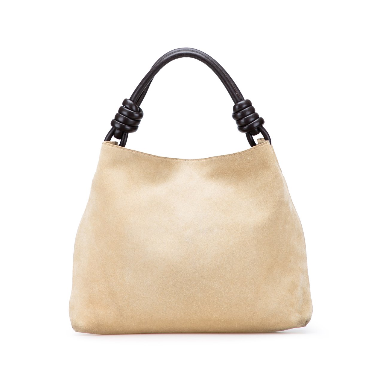 Loewe Small Suede Flamenco Knot Hobo Bruin